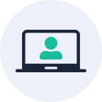 computer with login icon on the screen